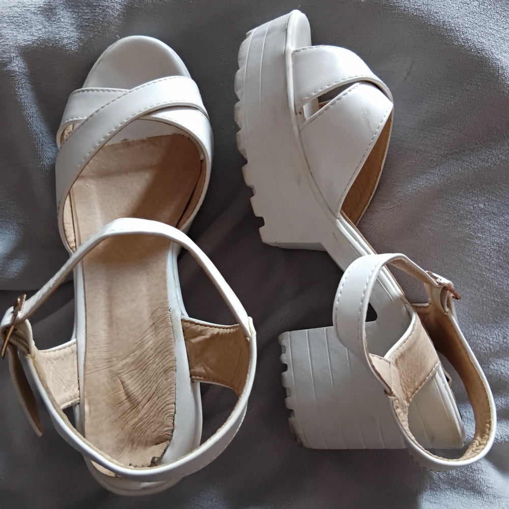 Women's White Platform Sandals